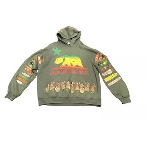 california republic Olive Green Surfboard, Skateboarding Hoodie Hawaii Print